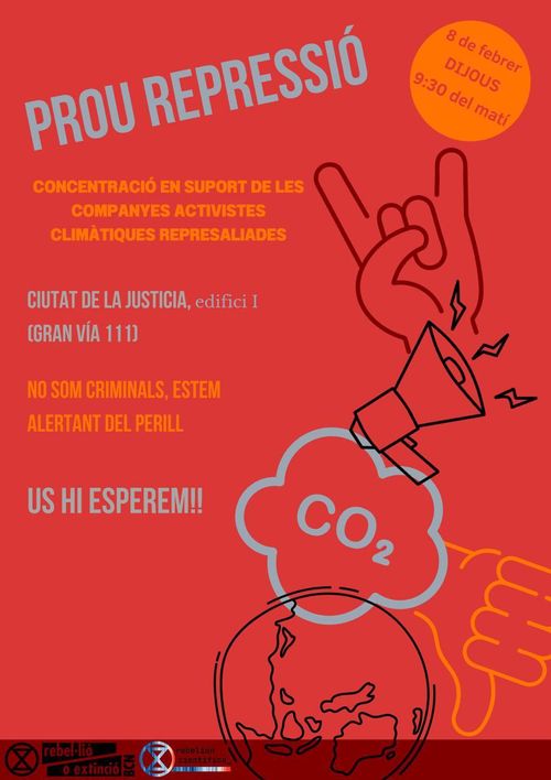 Concentració en suport de les companyes activistes climàtiques represaliades