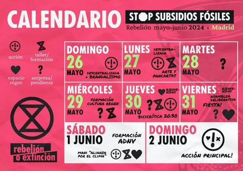 Semana de Rebelión STOP SUBSIDIOS FÓSILES - Acciones en Madrid